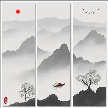 墨染禅境,新中式山水画

