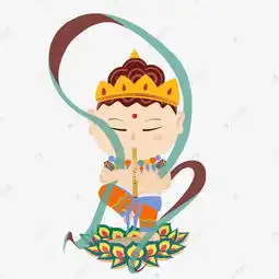 敦煌壁画吹笛子飞天佛像卡通手绘插画素材图片免费下载千库网
