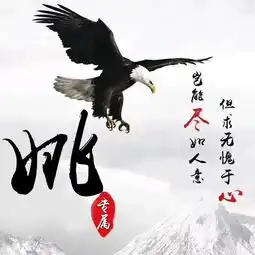 雄鹰展翅,12张霸气姓氏头像,简约中国风
