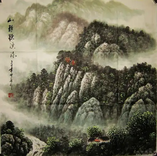当代实力派画家欧阳剑锋山水系列山静听溪4931
