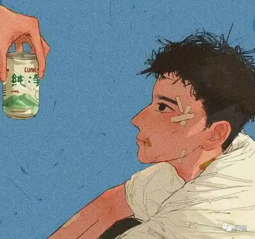 帅气个性男生手绘头像
