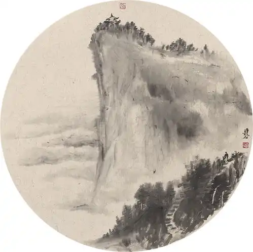 彭龙溪禅意山水画
