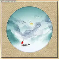 现代禅意水墨山水挂画
