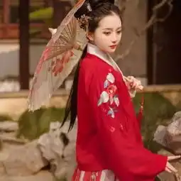 微信头像带来好运的红衣女生真人古风
