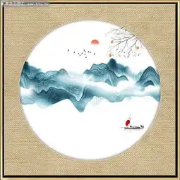 客厅意境山水装饰墙画
