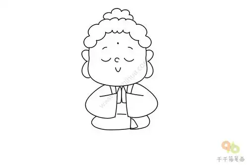 如来佛简笔画步骤图幼儿学画
