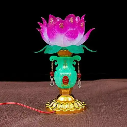 led佛前灯玉瓶莲花灯供佛灯供灯长明灯电烛灯佛教用品

