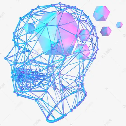 科技智能头像魔幻数据蓝色线框多边形侧脸素材图片免费下载千库网
