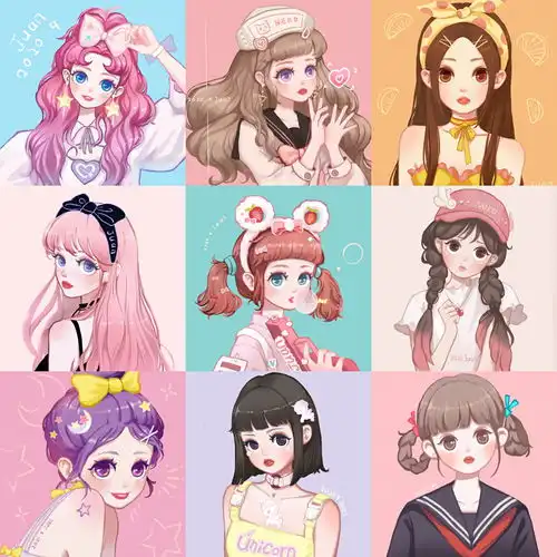 头像9宫格少女风格百万团练
