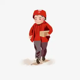 快递物流清新手绘插画快递小哥图片素材其他格式下载动漫人物大全
