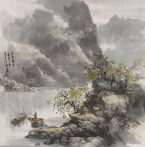 索境山水画给人以无穷的意韵
