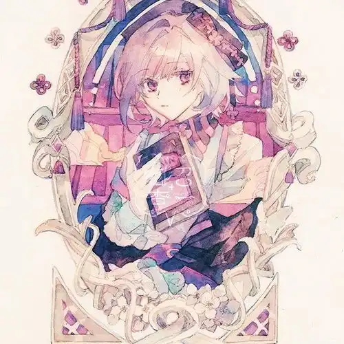 日系动漫少女插画水彩上色

