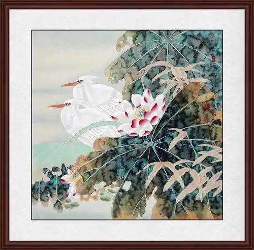 卧室床头挂什么画好温馨浪漫花鸟画少不了
