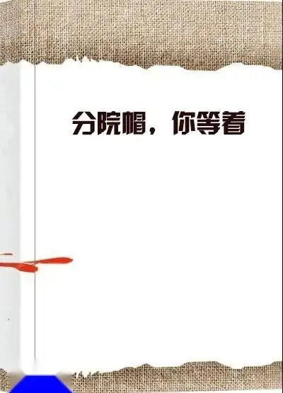 分院帽,你等着
