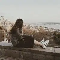 背影头像女生唯美漂亮看海微信头像图片大全
