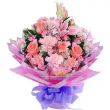 幸福时光,精美鲜花,父母兄长,百合康乃馨,一朵朵鲜花网
