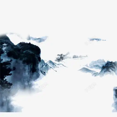 中国古风水墨山水免扣透明插画后期美化ps设计200透明元素免抠png设计图片免费下载页面网页平面电商创意素材美化素材
