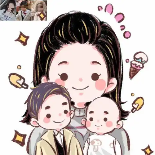 一张张真人q版的真人漫画微信头像,第一次陪女生朋友过生日
